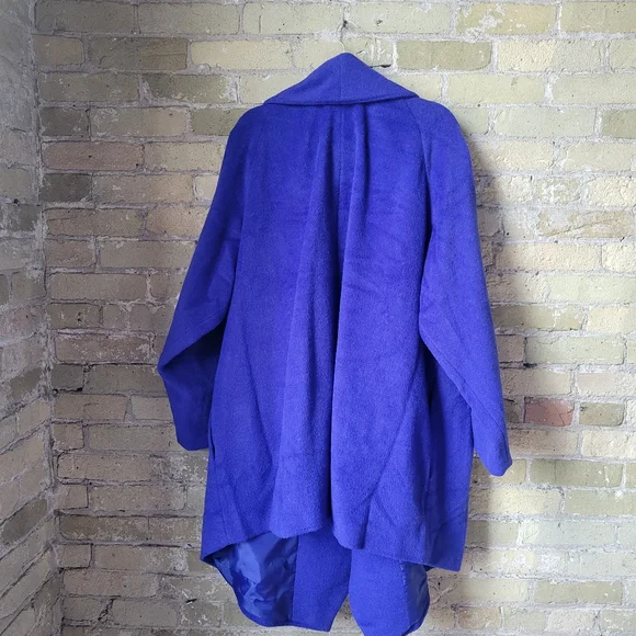 Vintage Jessica London Cobalt Blue  Asymmetrical Coat Jacket Size 24 - Picture 7 of 10